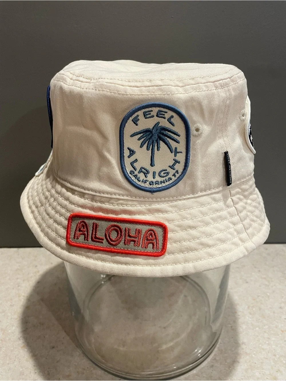 AMERICAN EAGLE Patched Bucket Hat Beach Resort Vacation Coastal Unisex S/M